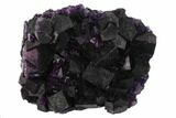 Dark Purple Cubic Fluorite Crystal Cluster - China #132753-1